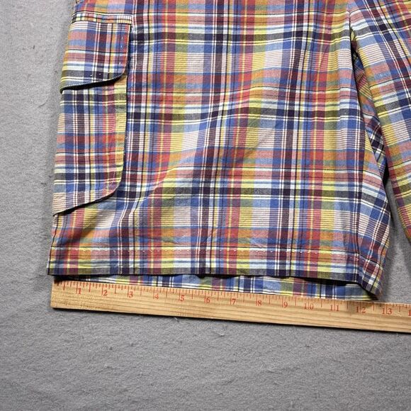Nat Nast Shorts Mens 38 Cargo‎ Madras Plaid Pockets Preppy Golf Inseam 10" - Picture 3 of 10